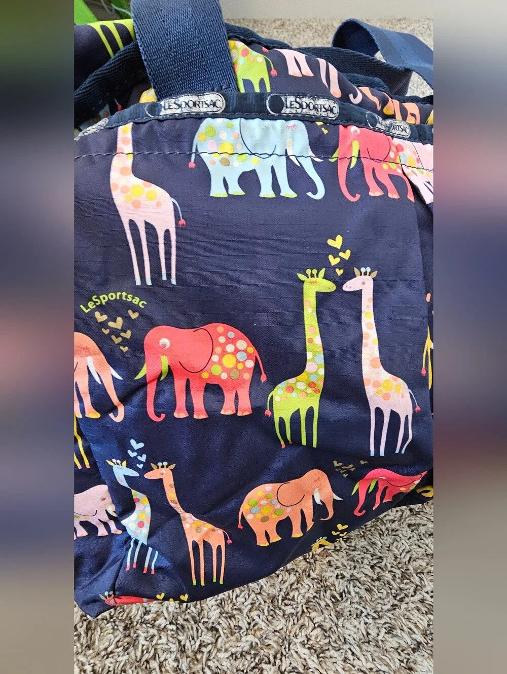 LeSportsac Ryan Neutral Diaper Bag Animal Print